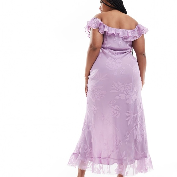 ASOS Curve Lilac Ruffle Maxi Dress - Picture 4 of 4